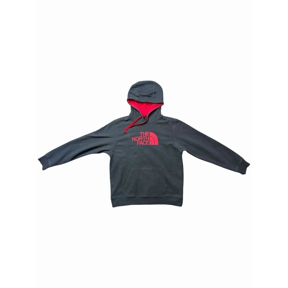 The North Face Men's Half Dome Pullover Hoodie Sweatshirt Gray/Red Size Large